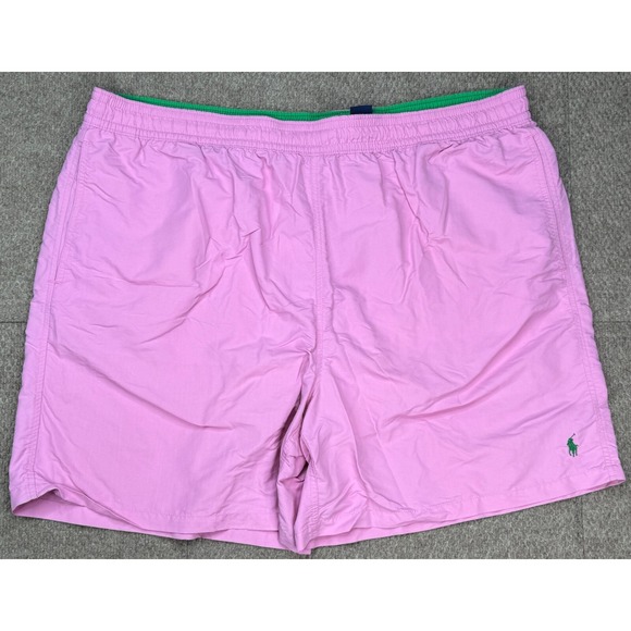 Polo Ralph Lauren Men's Pink Lined Drawstring Waist Swimming Trunks Size 2XB - Picture 1 of 9